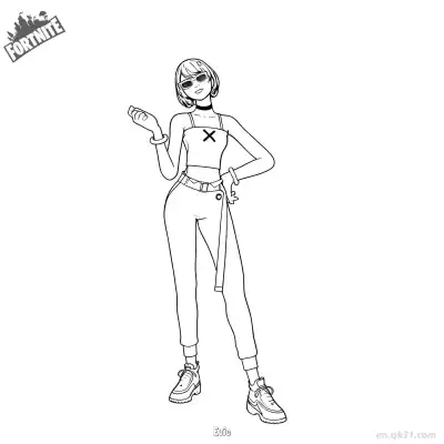 Free printable Evie 01 Coloring Page - Free PDF Printable Fortnite Coloring Sheets coloring page